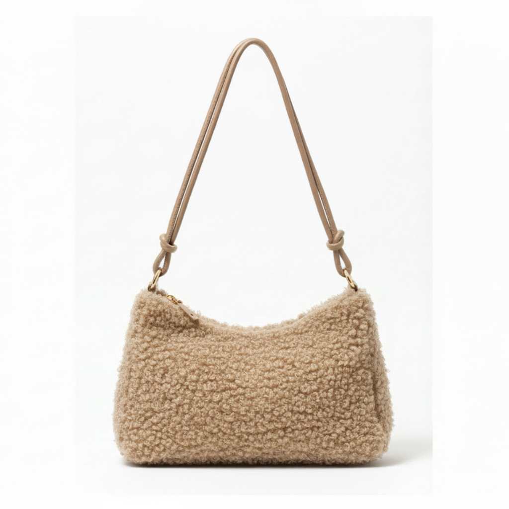 Бежевая сумка с поднятыми ручками